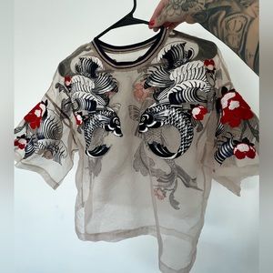 Women’s Coi fish blouse. Rare find